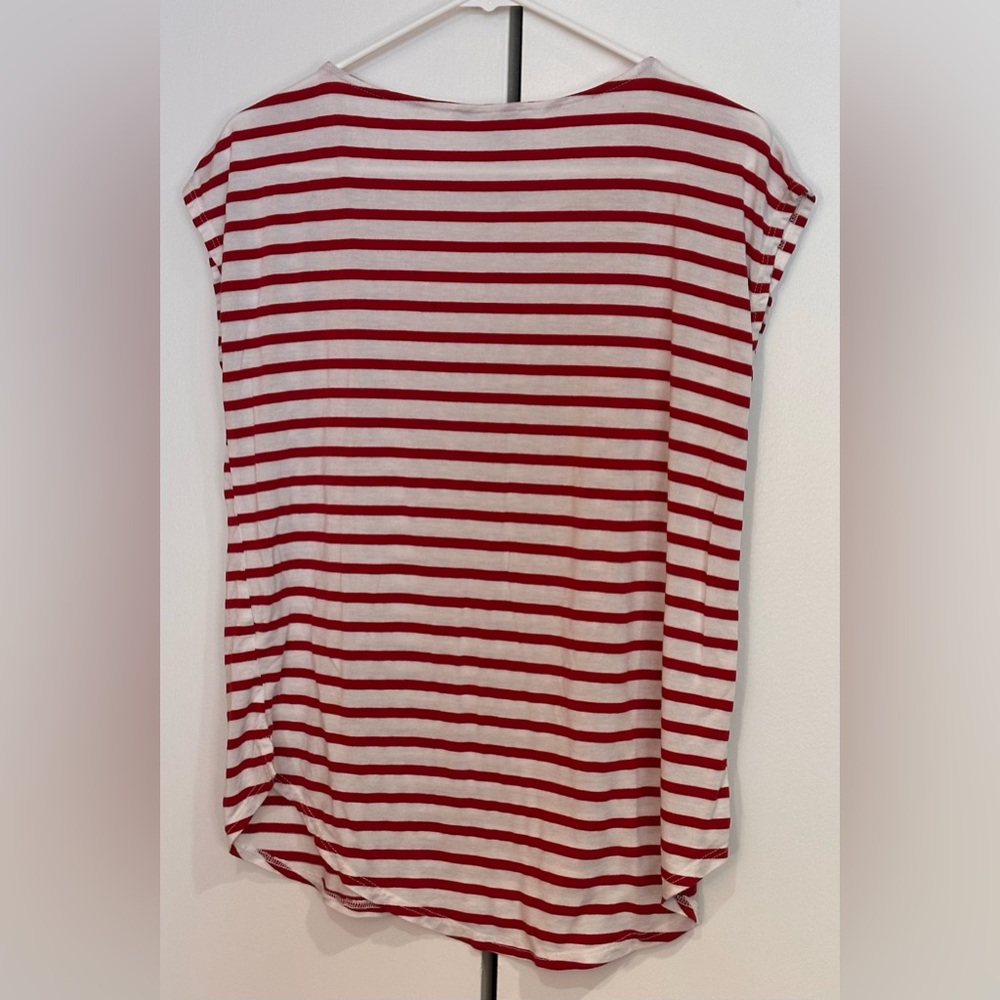 Green Envelope Striped Women's Top. Size M - Picture 4 of 8